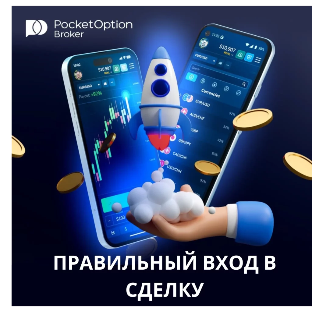 Правильный вход в сделку на Pocket Option.